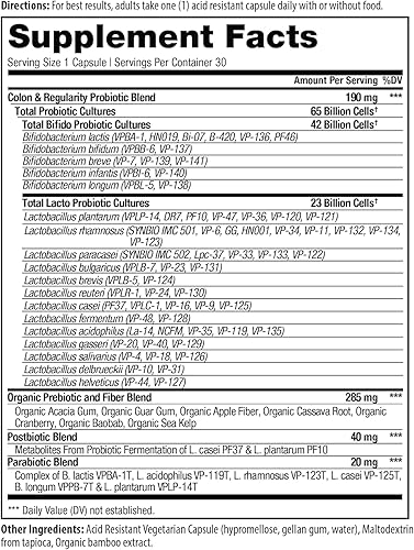 Miniatura 2 de Vital Pro Naturals - Probióticos de colon y regularidad + prebióticos, postbióticos, parabióticos, suplemento de salud 4 en 1 para adultos, alta