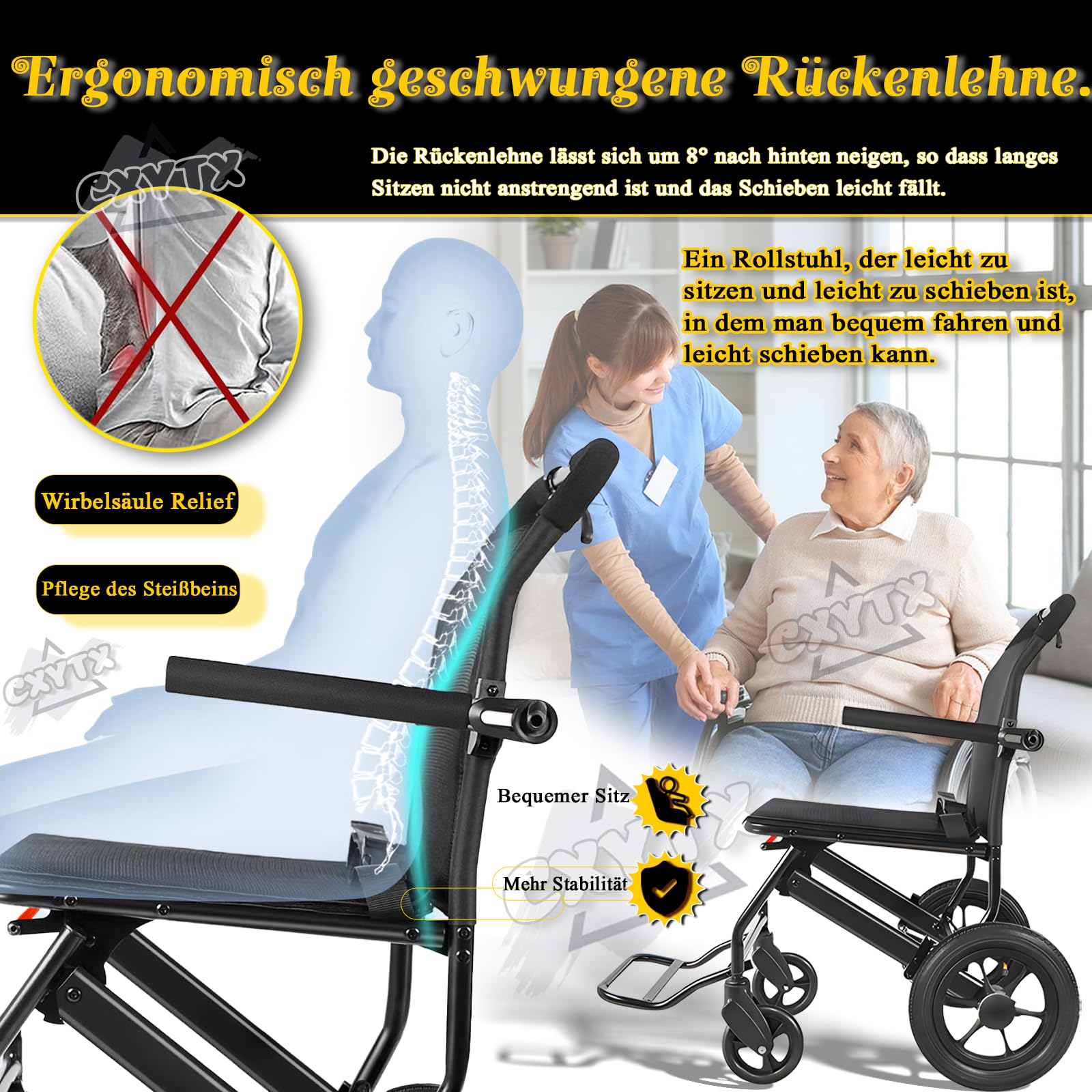 Silla De Ruedas Manual Plegable Ultraligera Para Ancianos Y Discapacitados - Fácil De Transportar Con Ruedas Traseras De 12 Pulgadas, Diseño Ergonómico Y Fácil Maniobrabilidad,Without basket