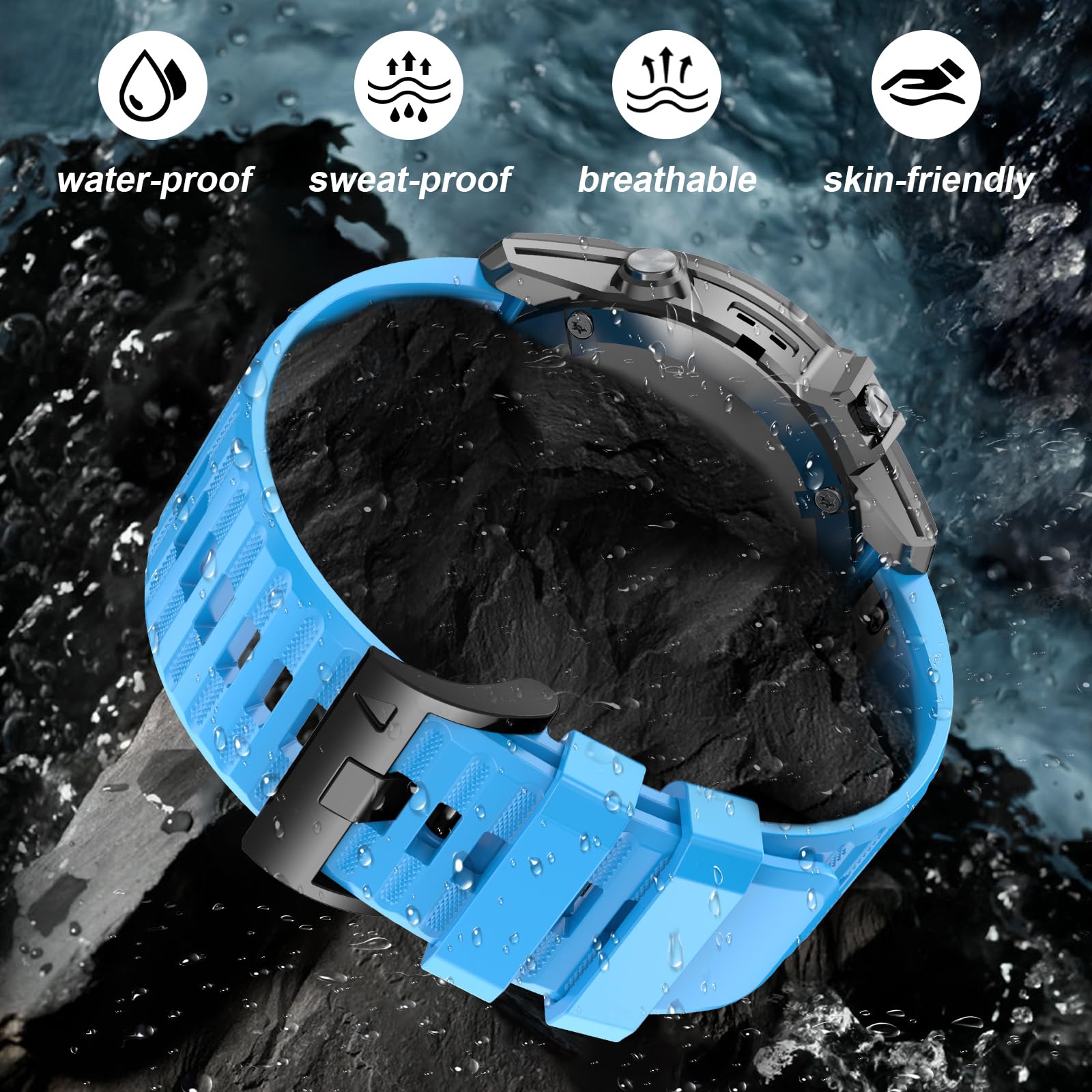Cinturino in silicone da 22 mm, compatibile con Garmin Fenix 8/8pro 47 mm/Fenix 7/7pro/6/6 pro/5/5 plus, Quickfit per Descent G2/G1/Forerunner 970/965/955/Approach S70/Quatix 8/tactix 8 47 mm