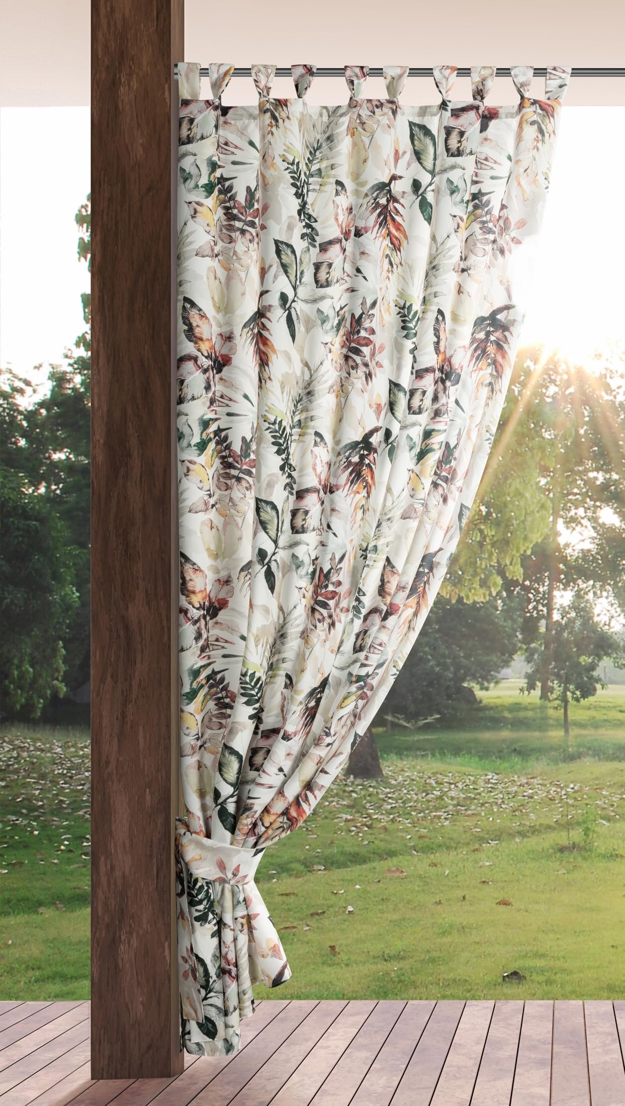 Eurofirany GARDEN Outdoor Curtain with Tab Top, 1 pc. Velcro Fastener, Sun Protection, Privacy Screen, Windproof