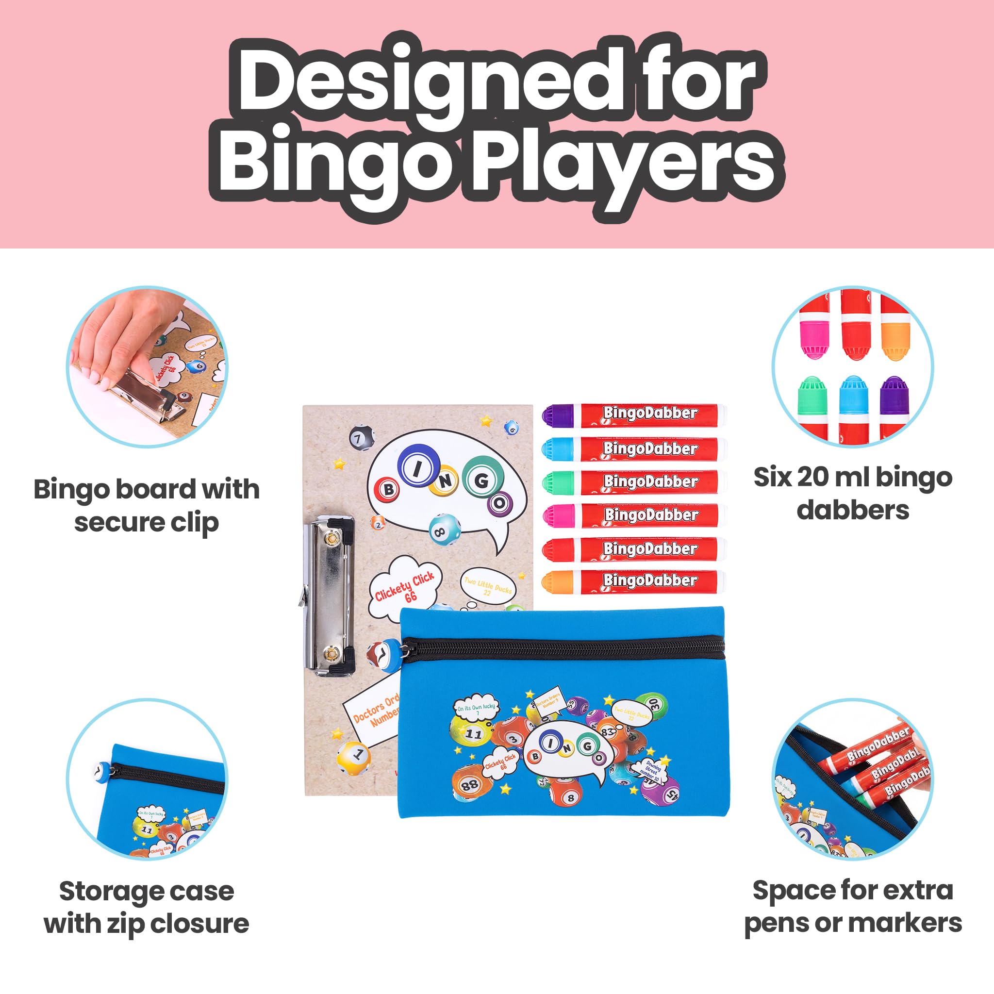 evelay Bingo Dabber Case Holder Gift Set, Blue, 21.5 x 14 cm - Image 4
