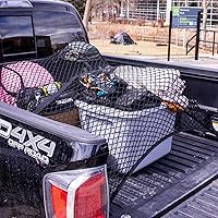 Vista 3 de Red de carga altamente elástica, 4 x 6 pies que se estira a 8 x 12, adecuada para camiones de 6.5 pies a 8.1 pies de largo, remolques