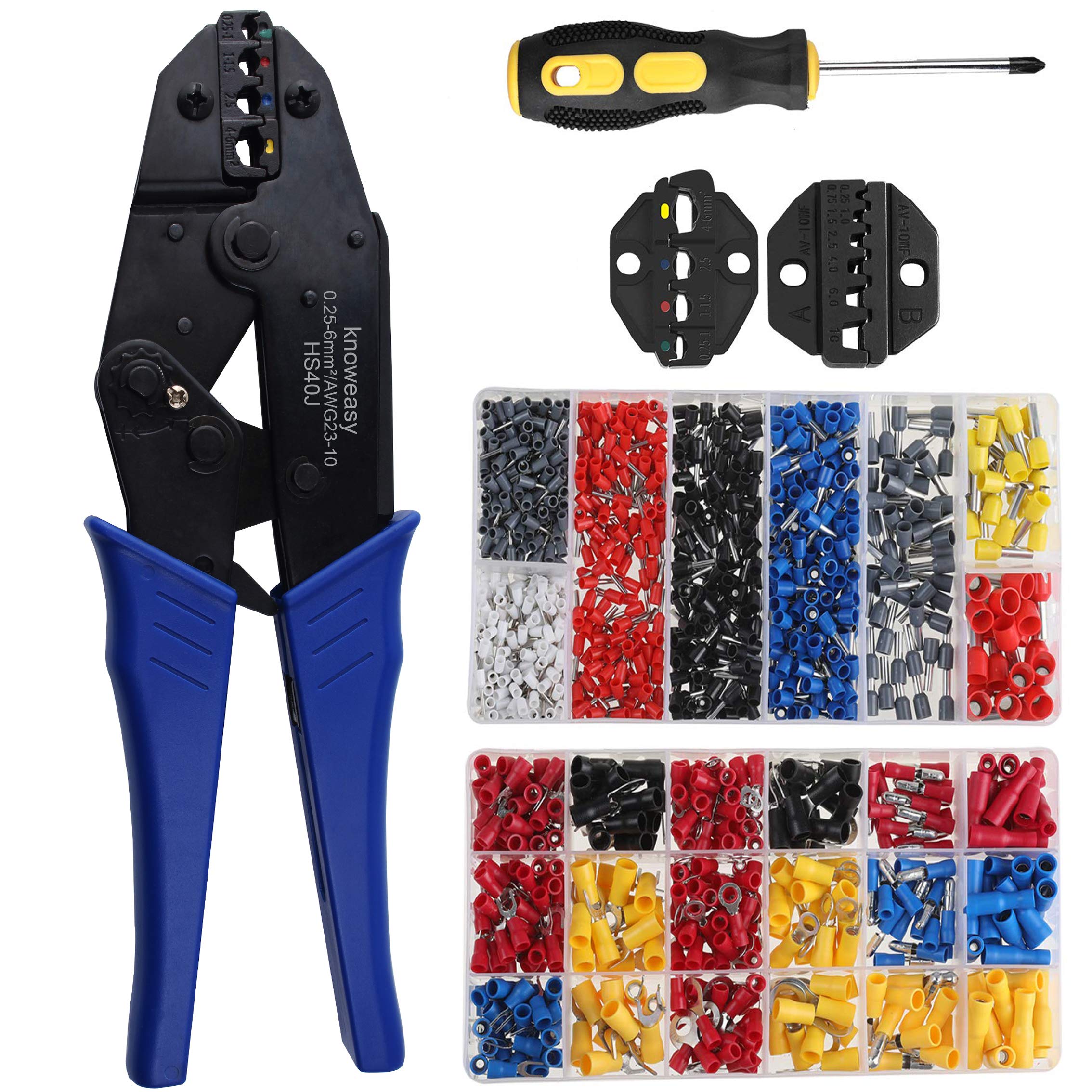 Buy Wire Terminals Crimper Kit, Knoweasy 2 in 1 CrimpTool Wire