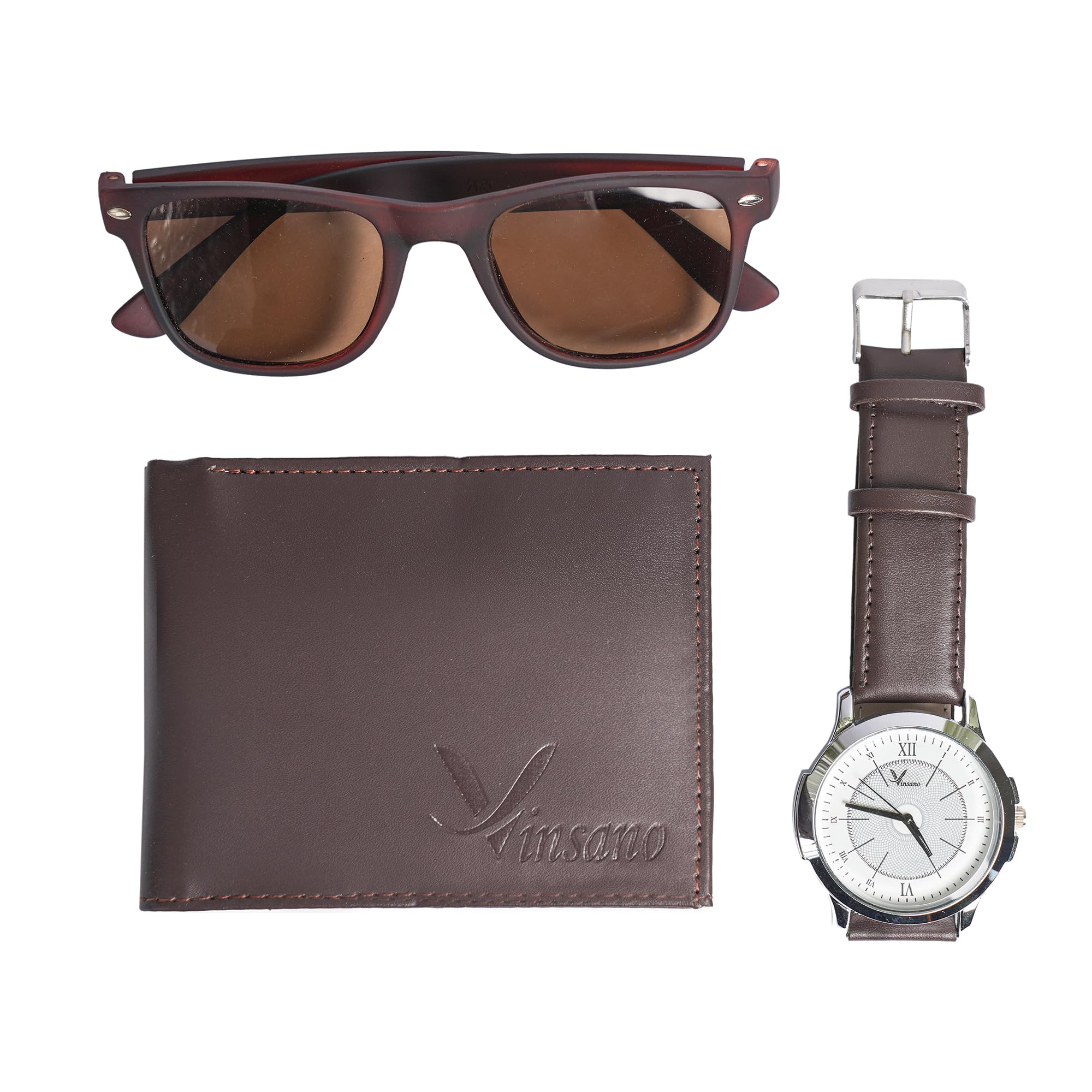VINSANO Gift Box Combo of Mens Wallet, Sunglasses & Watch Choose Any one Brown Wallet, Army Design Wallet, Blue Wallet or Wallet (Brown) (B0CZP9PQ4G) Amazon Price History, Amazon Price Tracker