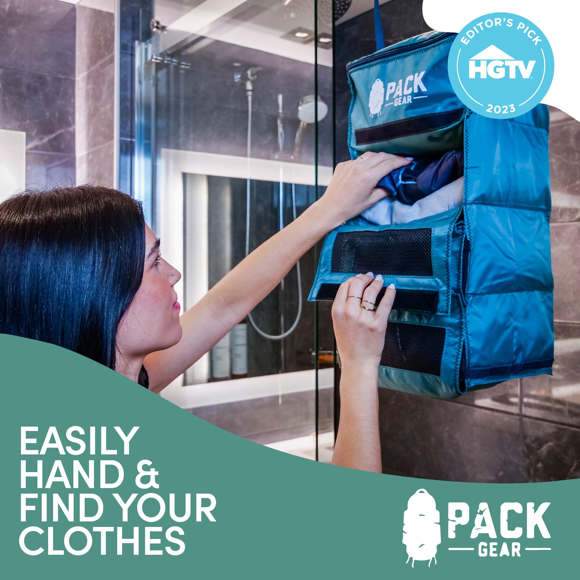 Pack Gear Organizer do walizki, zapakuj więcej do swojego dużego bagażu podręcznego, natychmiast rozpakuj za pomocą tych kompresyjnych kostek do pakowania do walizek, wiszący organizer na półkę do szafy (zielony) (podręczny )