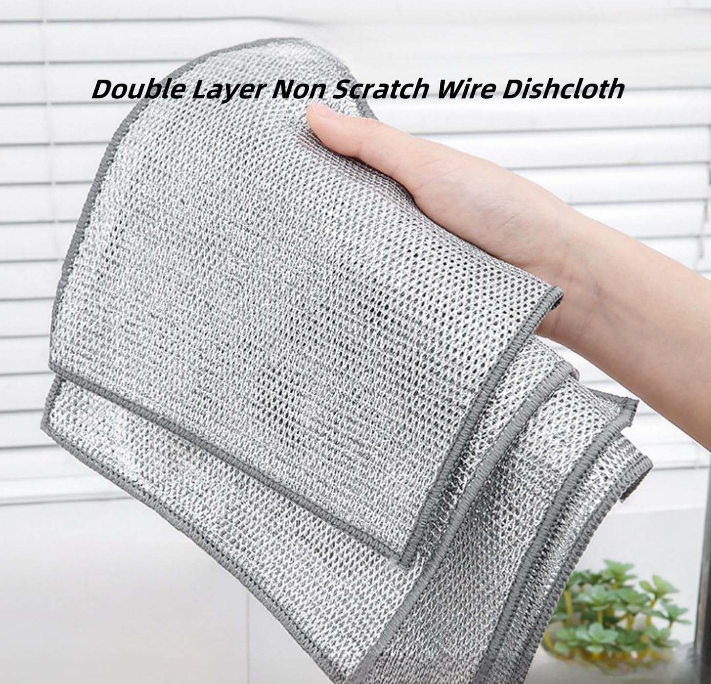 Spefez Polyester, Nylon Alloy Steel Non-Scratch Wire Dishcloth & Gaps Cleaning Brush, Multipurpose Wire Dishwashing Rags For Wet And Dry, Wire Cleaning Cloth For, Sinks, Pots, Pans (10)(10 Pack) 2
