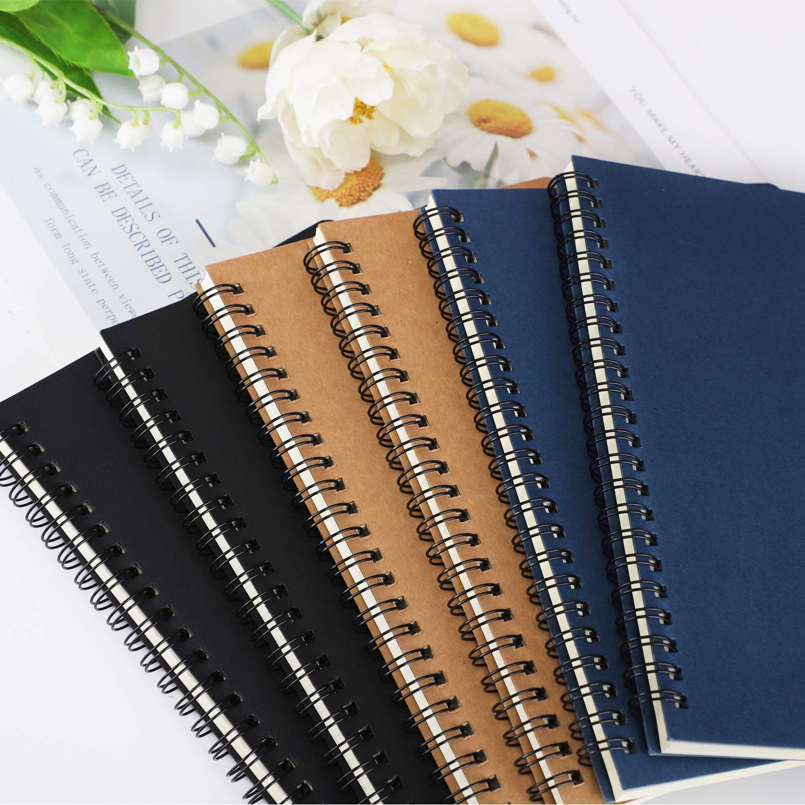 EUSOAR - Quaderno a spirale a righe, formato A5, 12 confezioni da 14,5 x 20,8 cm, a righe, per appunti e appunti, quaderno per studenti, ufficio, affari, diario a spirale, a righe, 3 colori