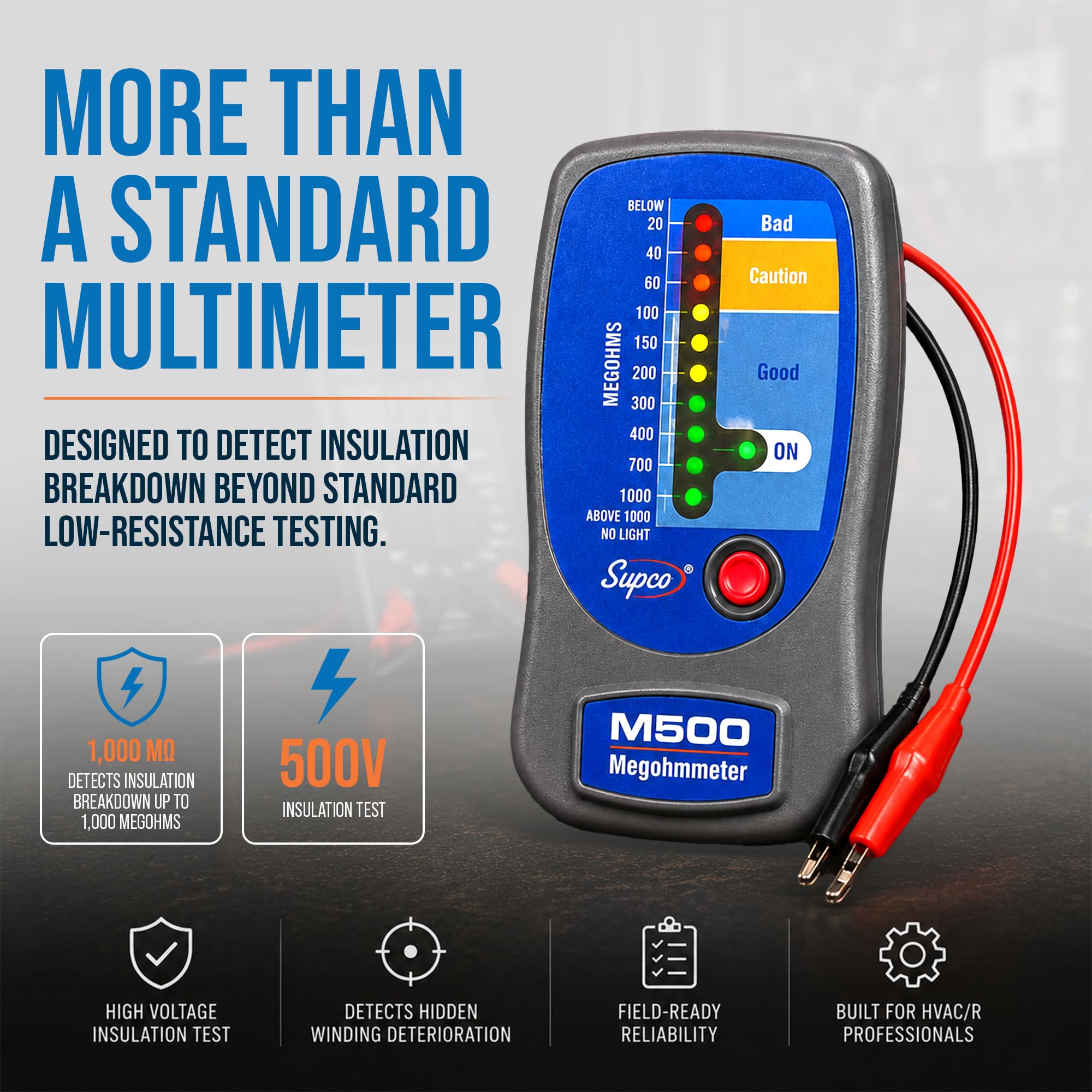 Supco M500 Electronic Megohmmeter, 0 to 1000 Megohms — Amazon image 7