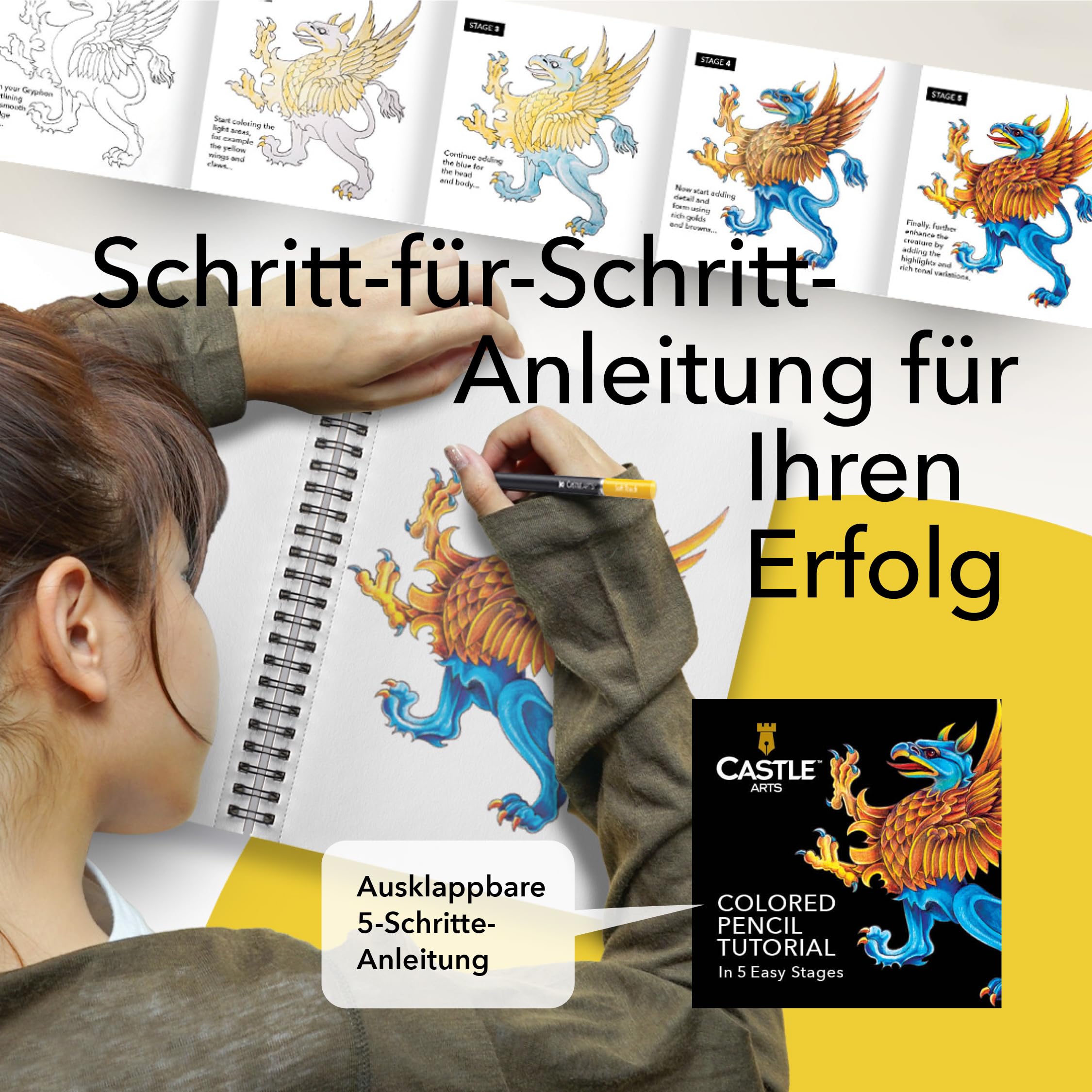 Castle Art Supplies 72 Buntstifte Set | Hochwertige Farbminen mit weichem Kern für erfahrene Künstler, Profi- und Farbkünstler | In übersichtlichem, robustem Reißverschlussetui