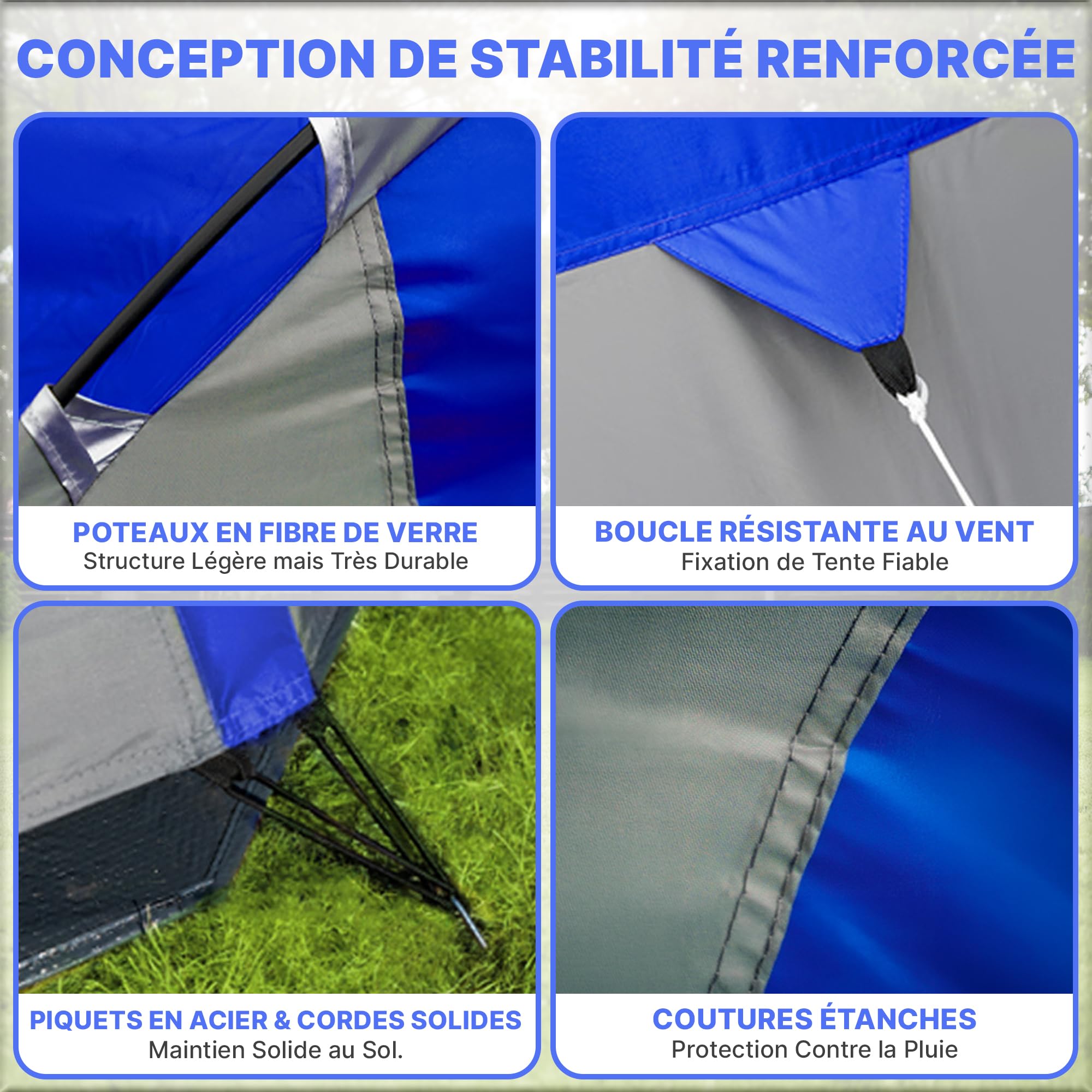 Tente igloo 3 personnes étanche à montage rapide - Tente igloo légère et compacte avec moustiquaire - Haute pour hiver, trekking, festival, vacances, camping