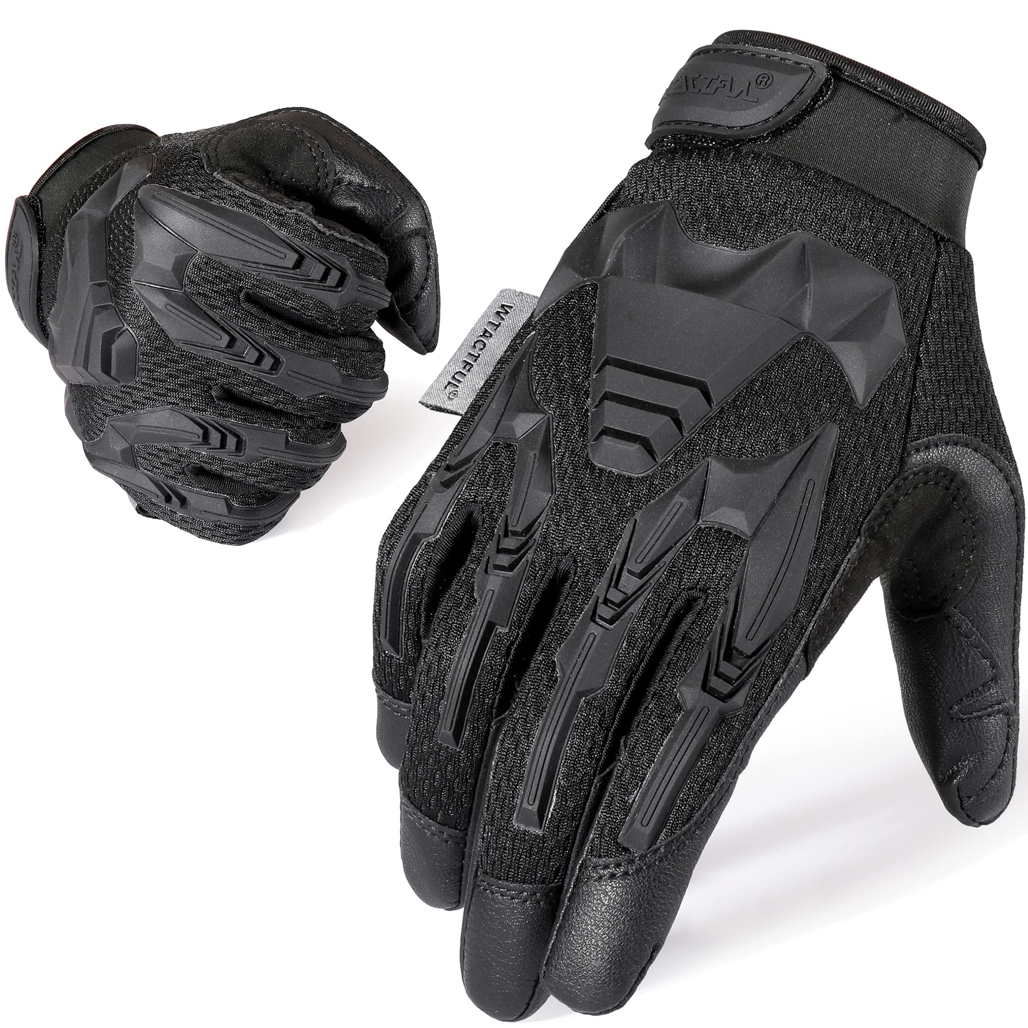 WTACTFUL Rubber Guard Tactical Gloves for Men, Breathable Comfort, Touchscreen Capable & Perfect for Outdoor Activities!