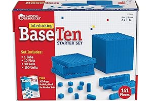 Torlam 131 Piece Interlocking Base Ten Blocks for Math Education