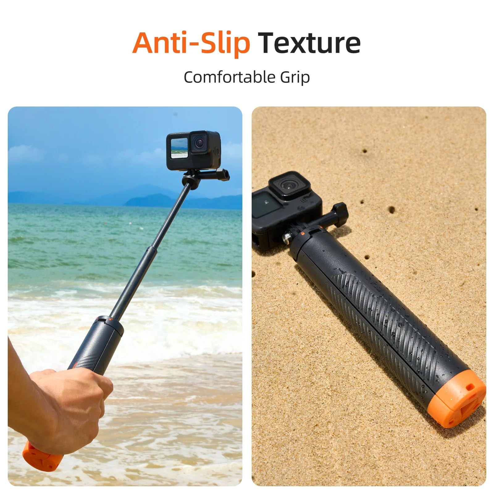 Impugnatura galleggiante galleggiante impermeabile per action camera GoPro altamente visibile per Akaso e Wolfgang Action Camera dispositivo di galleggiamento con impugnatura testurizzata