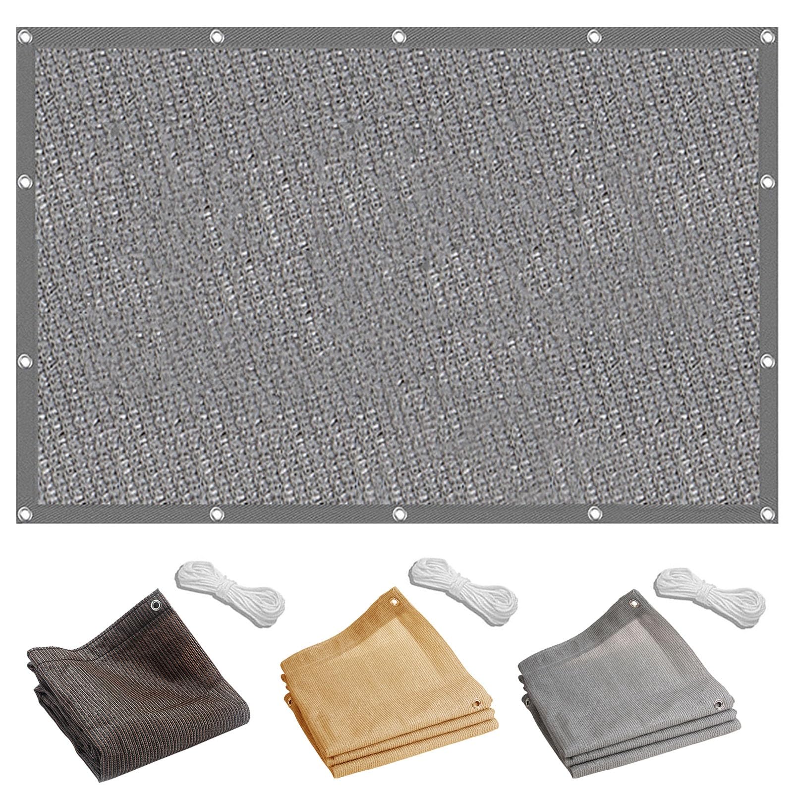 WQPMNYG Portable 3x5m & 4x6m Sun Shade SailWaterproof Breathable Canopy for Patios Carports & PicnicsFoldable UV Protection & Wind ResistanceGray