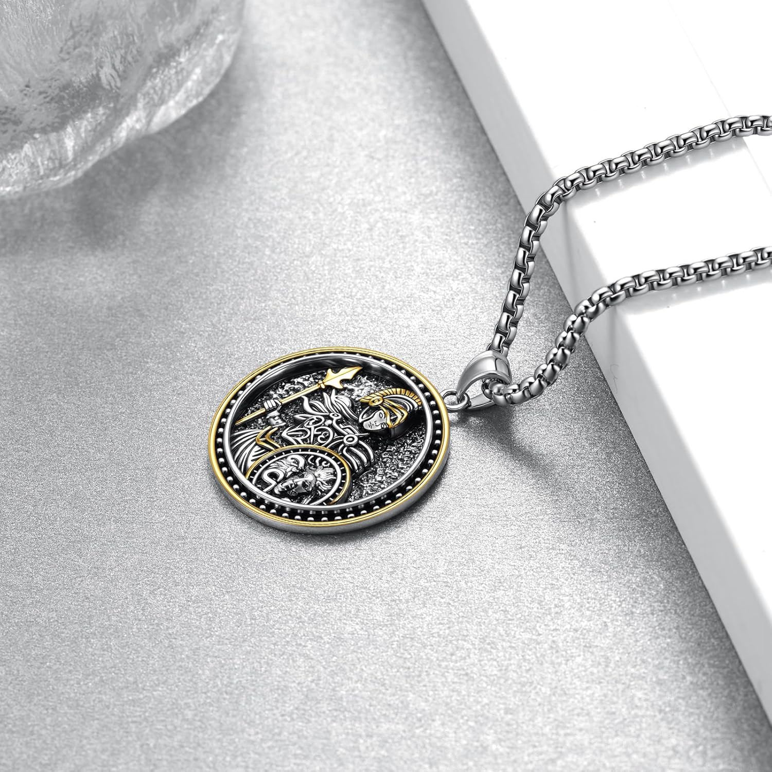 Athena Necklace 925 Sterling Silver Athena Medal Necklace Greek Jewelry Gifts for Women Men - Image 3