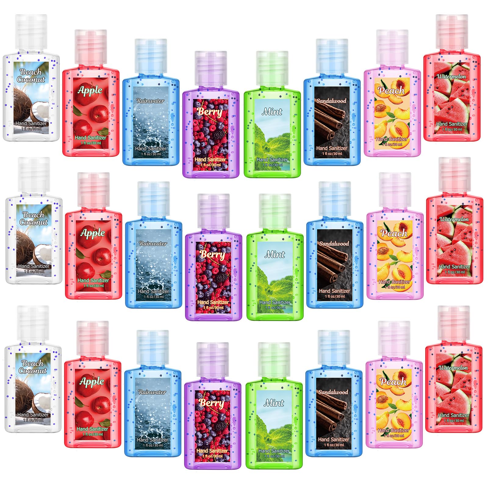 Frienda 24 Pcs Scented Mini Hand Sanitizers Bulk 1 Fl oz Travel Size Hand Sanitizer Assorted Scents Employee Appreciation Gifts for Coworker Staff