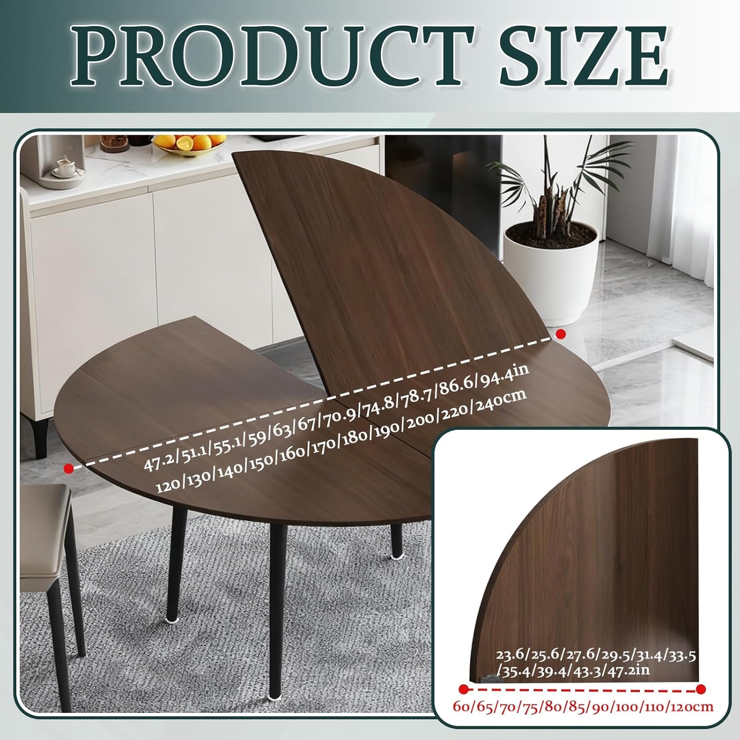 Large Round Foldable Wood Table Top, Wooden Round Patio Table Tops Only, Portable Dining Table Extender Top, for Round Table and Square Table(78.7in)