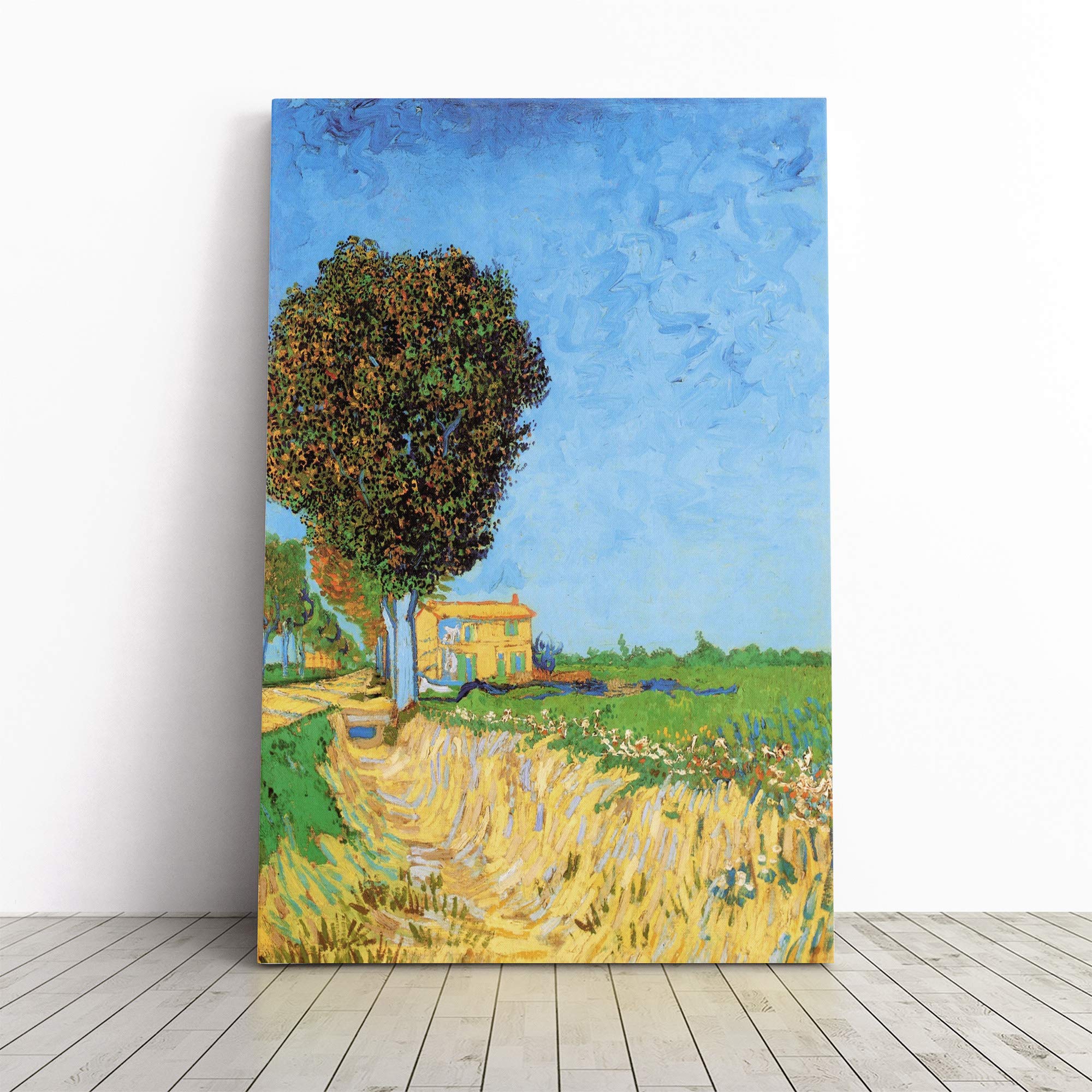 Vincent Van Gogh A Lane Near Arles Canvas Print | Gallery Wrapped 30mm Frame Wall Art | 20x14 inches | Ready to Hang | Modern Picture | Living Room Bedroom Lounge Office