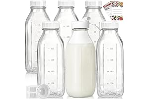 Sparkling Cider Mini Bottles 6 Pack, 32 Oz Reusable Glass Bottles