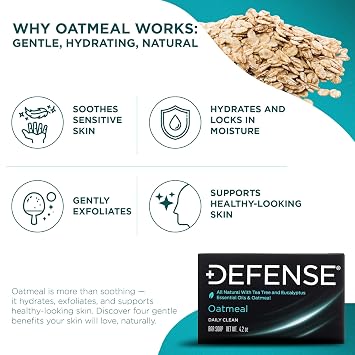 Defense Soap 5pk All Natural Oatmeal Bar Soap for Men