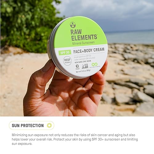 Miniatura 8 de Raw Elements Protector solar natural certificado para la cara y el cuerpo óxido de zinc no nano 95 orgánico resistente al agua seguro para arrecifes