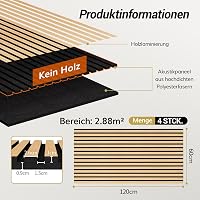 TONOR Akusztikus Falpanel Fa Dekor 2,88m² Öntapadós 3D Falburkolat Tölgy 2