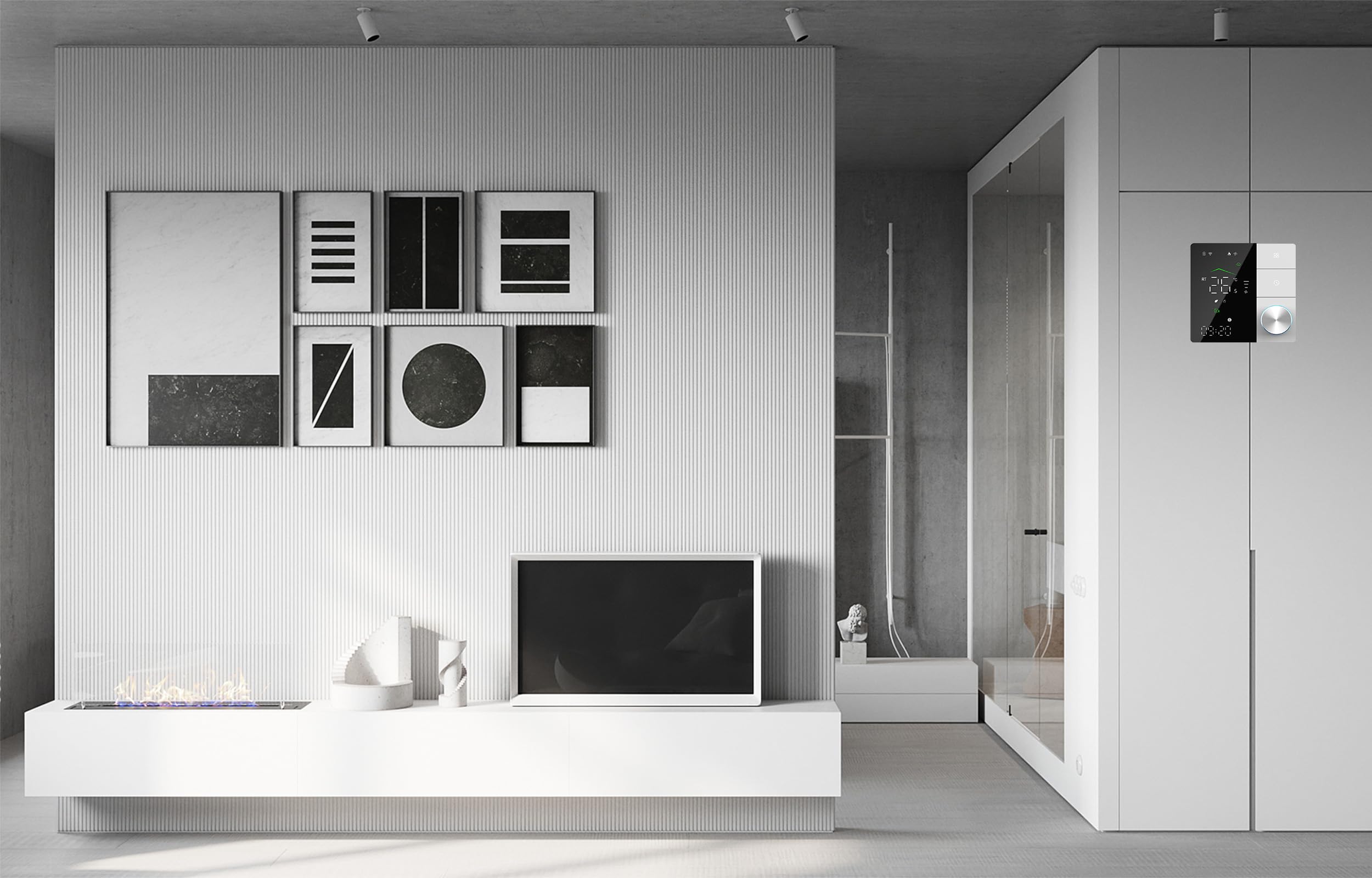 Smart WiFi Manopola Termostato Smart Life APP Telecomando per il riscaldamento della caldaia a gas ad acqua compatibile con Alexa Google Home, contatto asciutto