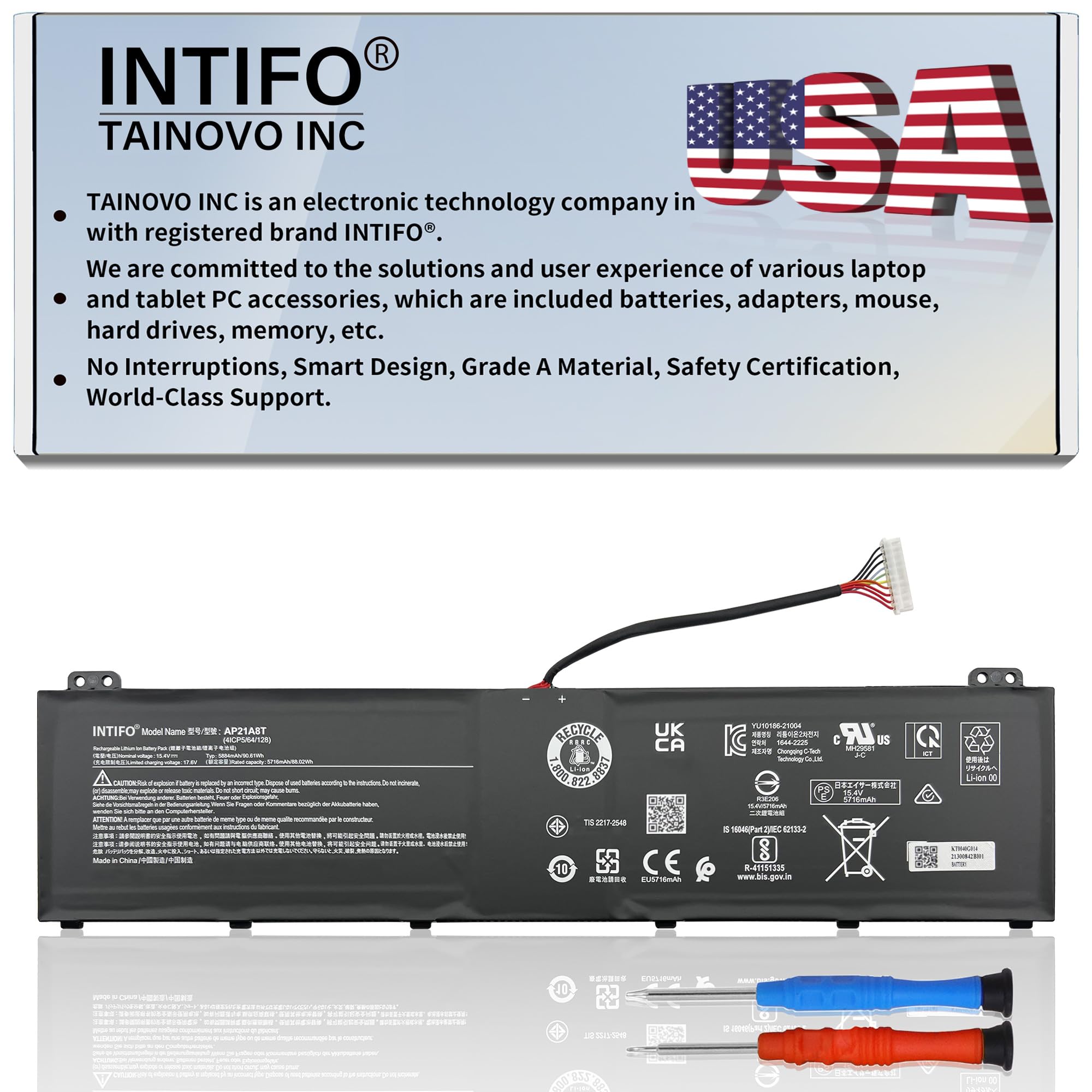 Amazon.com: INTIFO 90.61Wh AP21A8T Laptop Battery Compatible with
