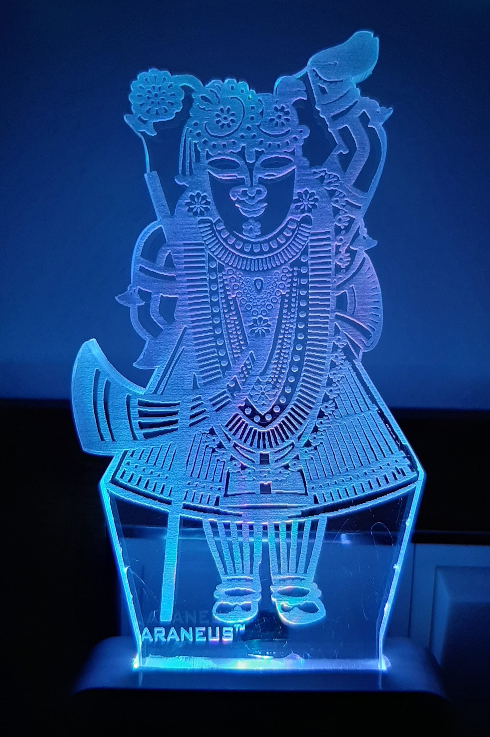 Araneus Shreenathji 3D Illusion LED Night Lamp for Home&Temple Decorative, Decoration Lighting Gifts for Senior Citizen,Family,Friends - 7Multicolour Light (Small Size-9cm) ANL-40 Night Lamp