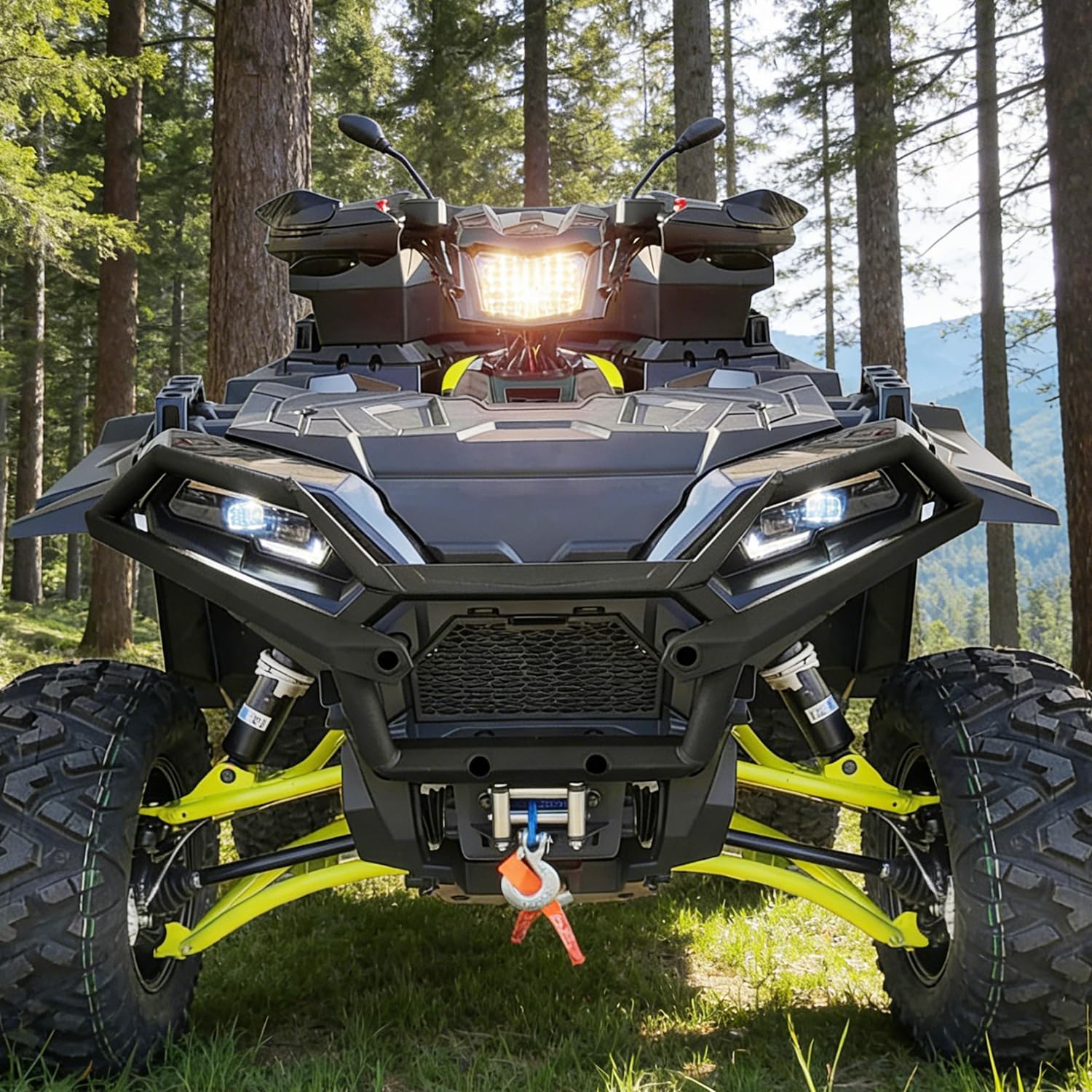 Front Bumper Brush Guard Compatible with Polaris Sportsman XP 1000 SP 850 2017-2025 Accessories, Replace #2882020 Heavy Duty Front Brushguard Protector