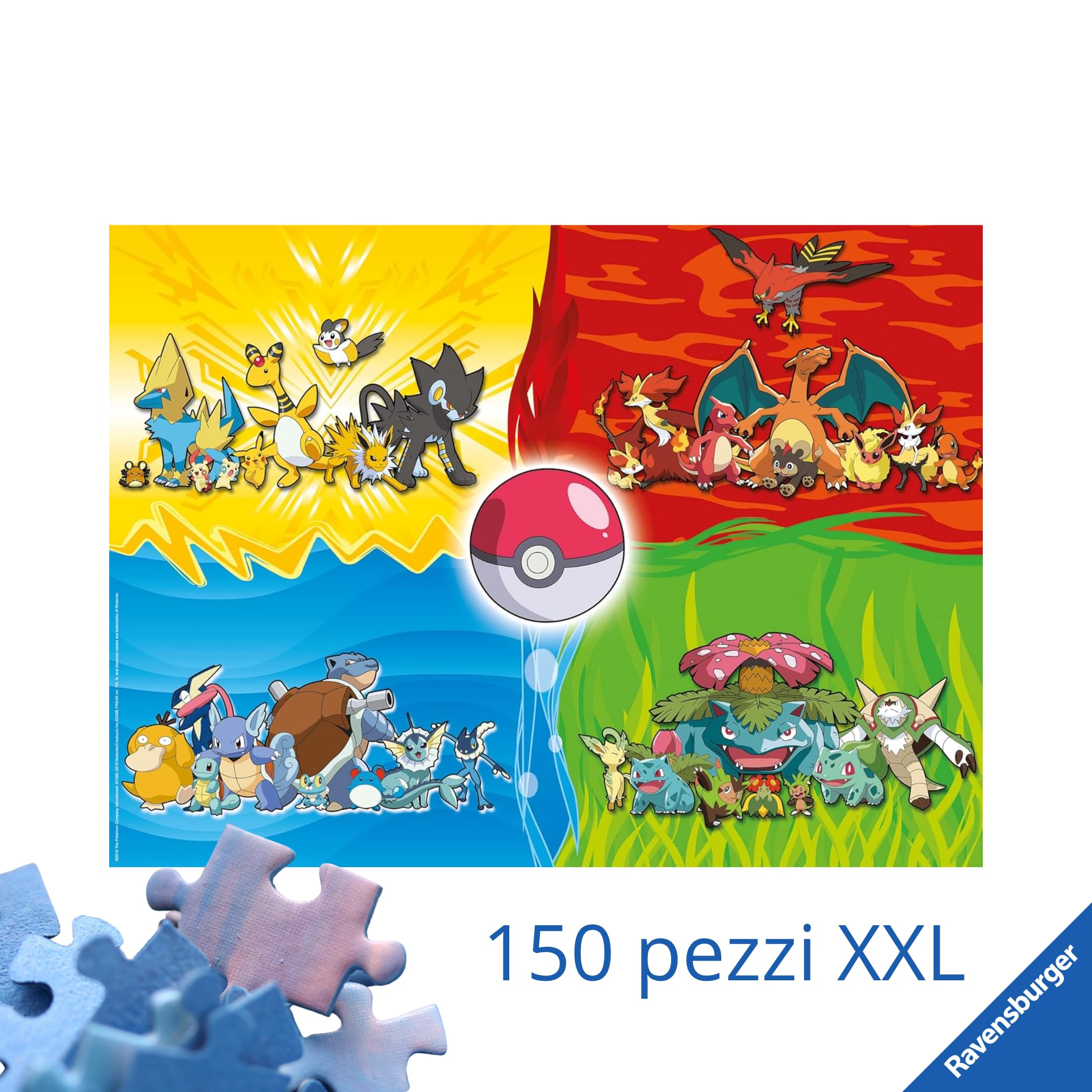 Ravensburger Puzzle Pokémon 150 Pezzi XXL Bambini 7 Anni Collezione Giochi Educativi