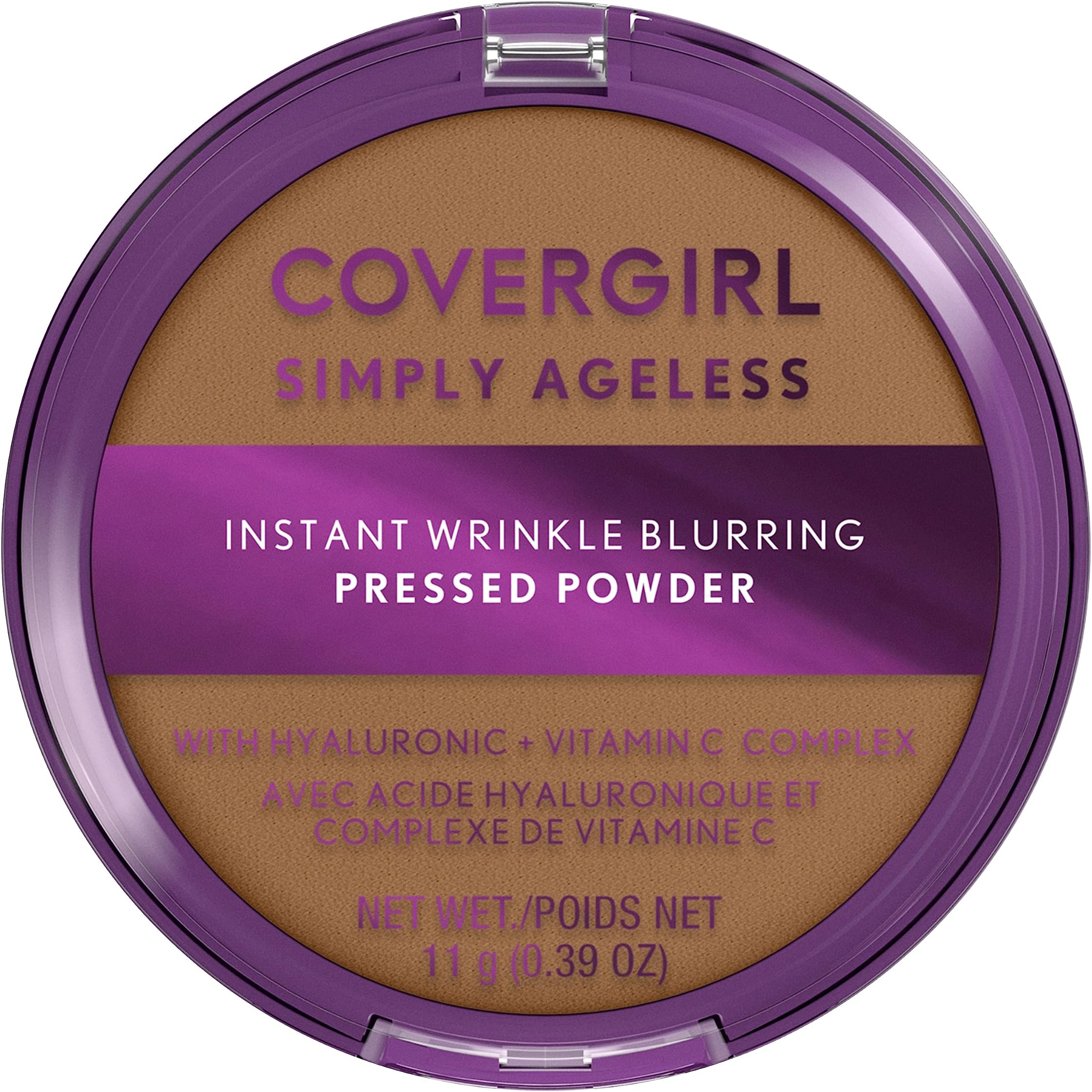 COVERGIRL Simply Ageless Instant Wrinkle Blurring Pressed Powder, Tawny, 0.39 Oz.