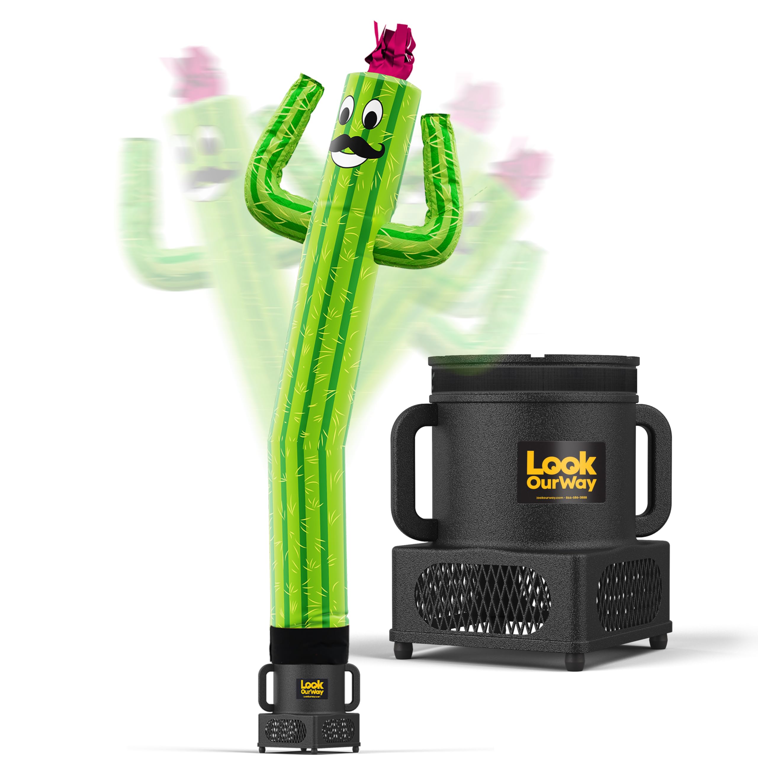 LookOurWay Air Dancers Wacky Waving Inflatable Tube Man - 7ft Tall Inflatable Dancing Man with Weather-Resitant Blower for Business Advertising - Character Themed - Cactus