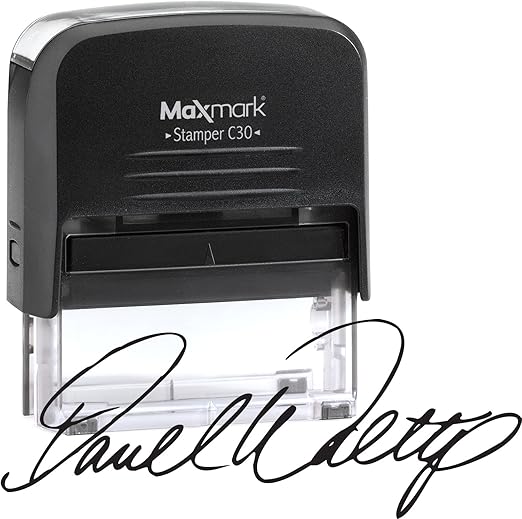 Custom Signature Stamp Medium Size C30 SelfInking Stamp Customized