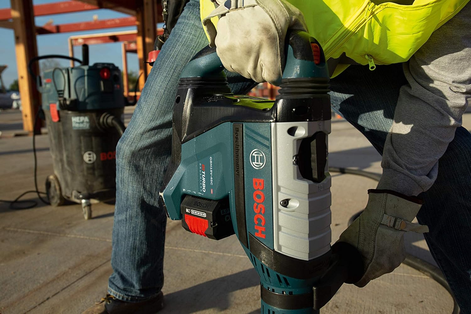 Bosch GBH18V-45CK24-RT PROFACTOR 18V Hitman Connected-Ready SDS-max Brushless Lithium-Ion 1-7/8 in. Cordless Rotary Hammer Kit with 2 Batteries (8.0 Ah) (Renewed)