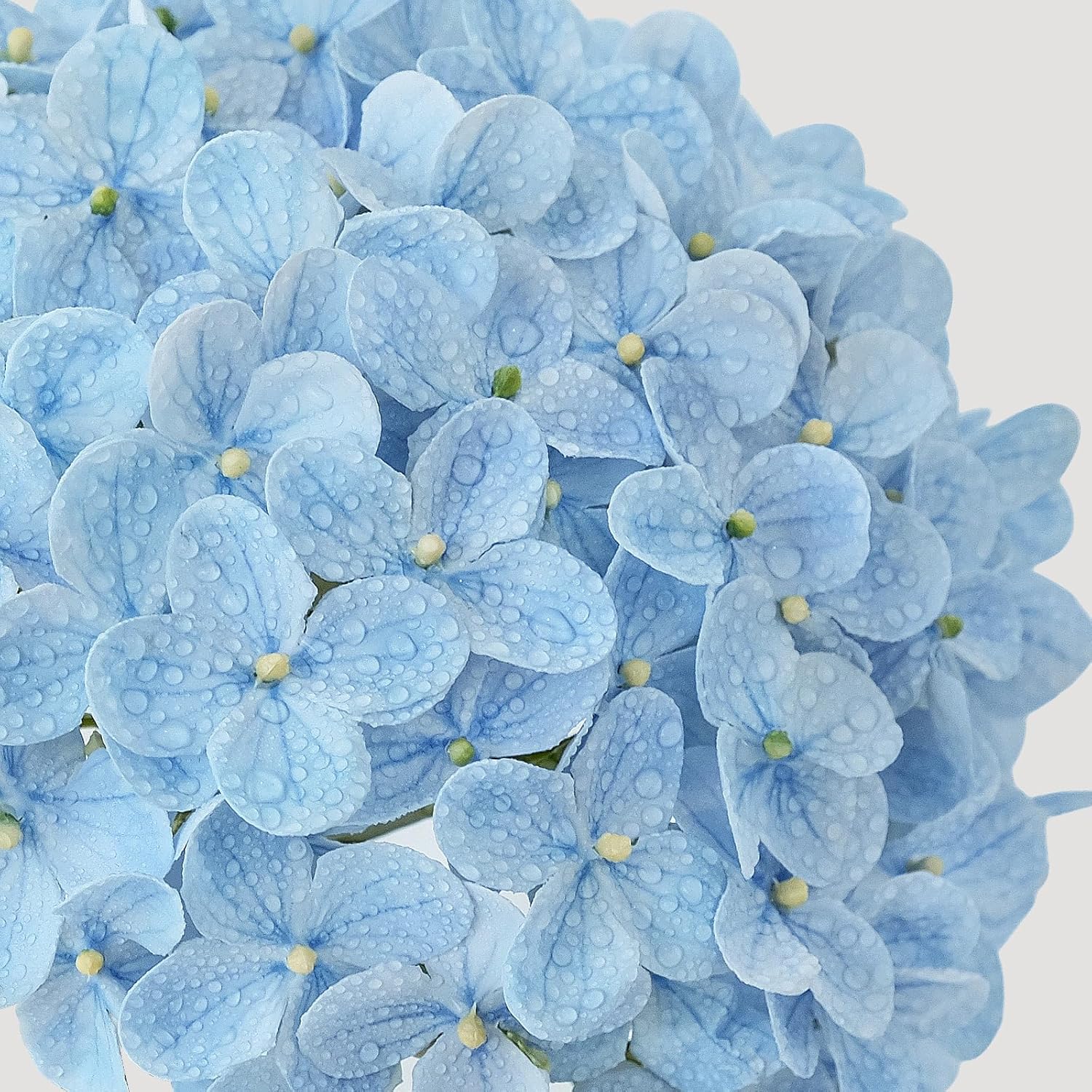 ZYTUYO 20 inches 4 Pcs Sky Blue Real Touch Hydrangea Artificial Flowers Boho Lifelike Real Looking Latex Hydrangeas Flower with Long Stem for Home Decor Spring Table Centrepiece