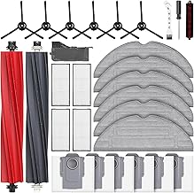Pack of 28 Accessories for Roborock S8 Pro Ultra Robot Vacuum Cleaner, Replacement Parts, 2 Main Brushes, 6 Dust Bags, 6 Mop Pads, 4 HEPA Filters, 6 Side Brushes, 2 Cleaning Accessories, 1 Screwdriver, 1 Water Filter Accessory Set