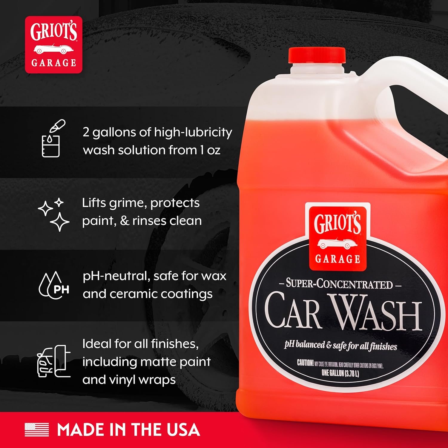 Griot's Garage Super-Concentrated Car Wash for Vehicle Washing and Cleaning, Foaming Liquid Soap, Won't Strip Waxes, Sealants or Ceramic Coatings, pH Balanced, 11103, One Gallon - Image 3
