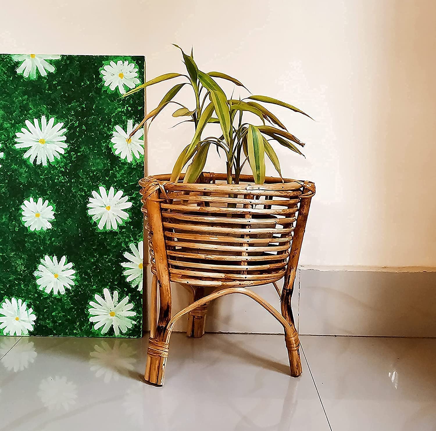 CRAFTCANE Bamboo Cane Wooden Planter Stand for Home, Living Room, Balcony, Indoor, Outdoor Garden (B0CST4N5NT) Amazon Price History, Amazon Price Tracker