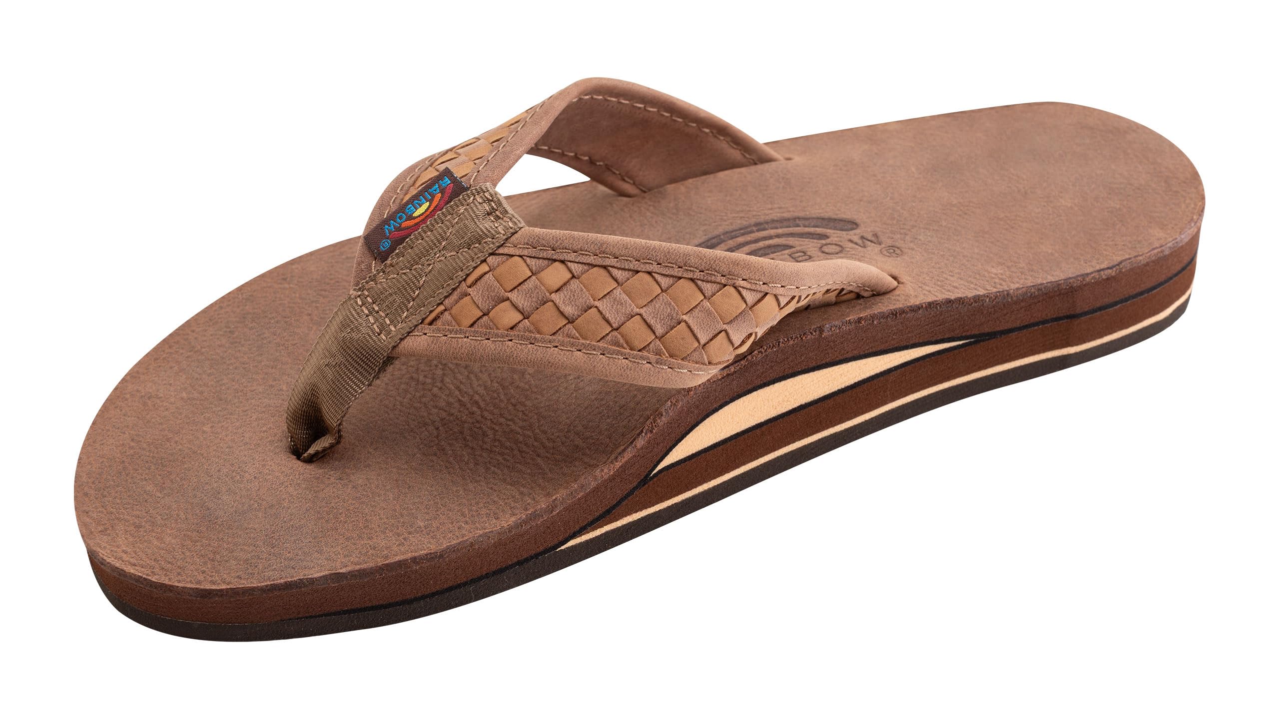 Rainbow Sandals Mens The Bentley Luxury Leather - Double Layer Arch Hand Woven Strap