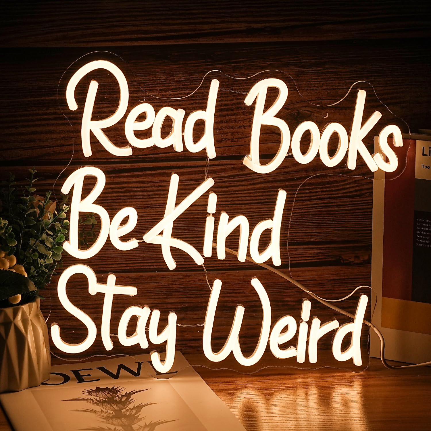 STAY weird ネオン看板 ブルーLED インテリアライト Amazon.co.jp