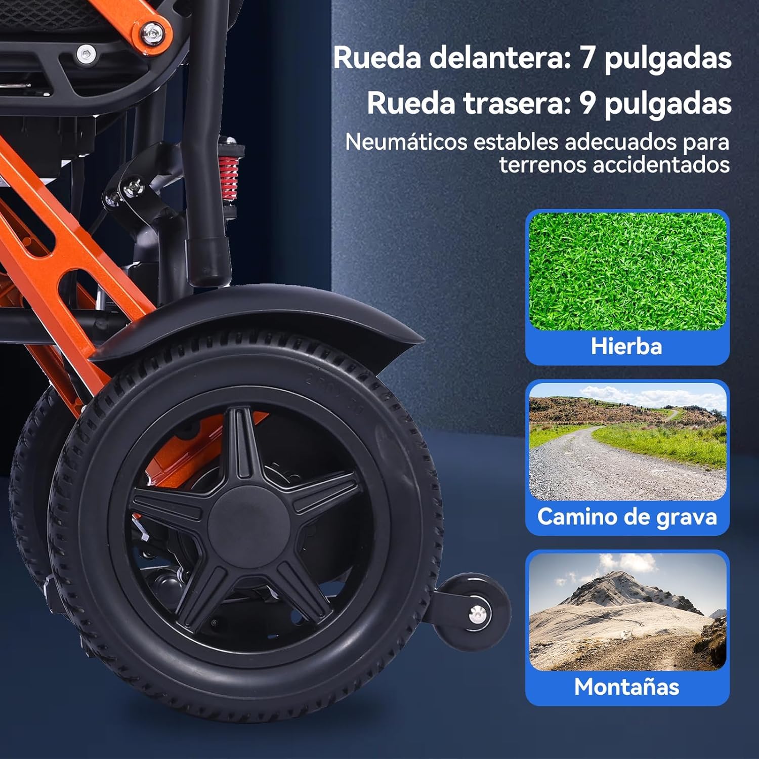XP02 ultraligera Silla de ruedas eléctrica aleación magnesio(16,6KG), autonomía 20Km, equipada con luces nocturnas y pantalla LED, cumple con los estándares para embarque aéreo, capacidad 150KG