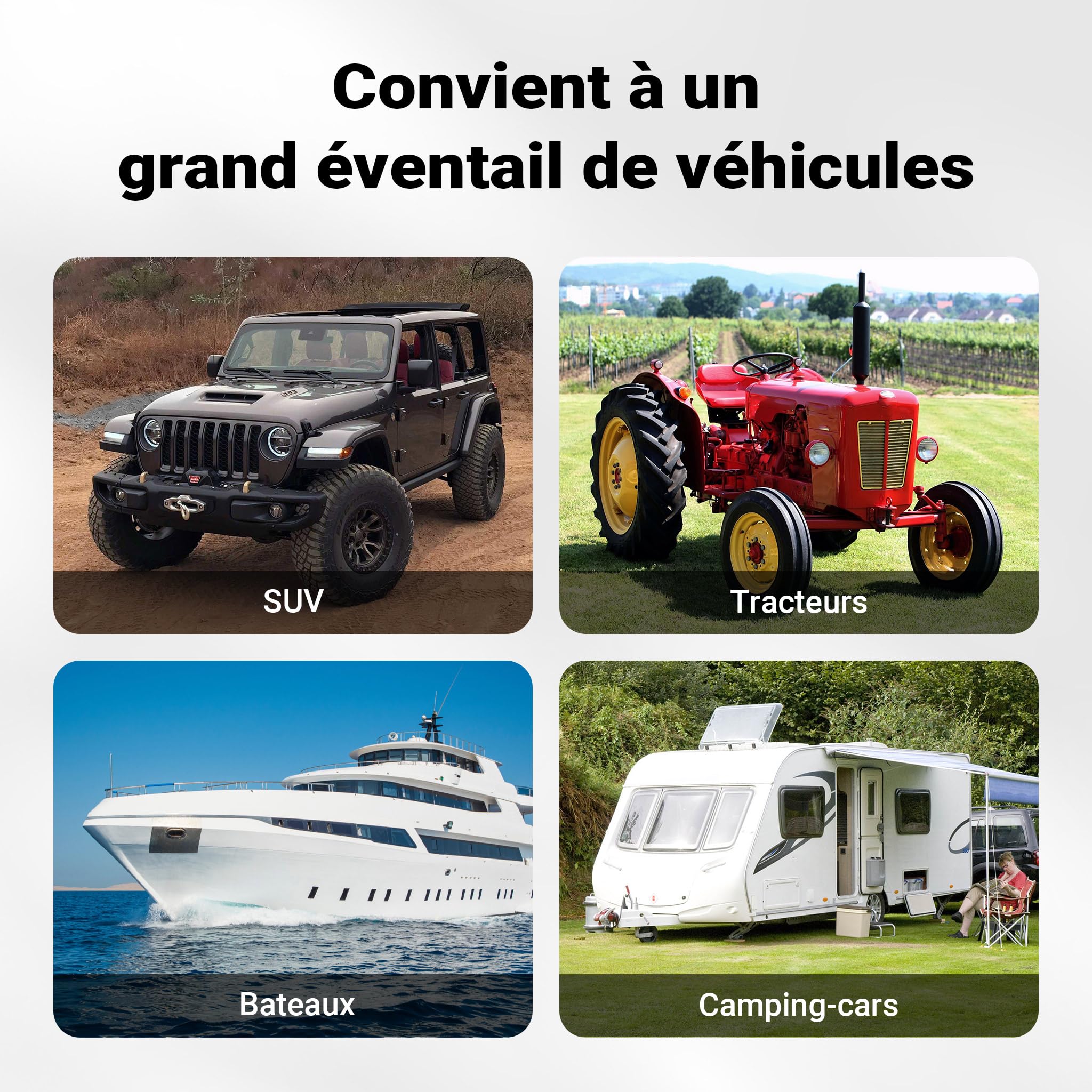 Wiltec Chargeur de Batterie 12 V/24 V Boost 830 – Puissance 1100-2200 W – pour Batteries 50-900 Ah – Chargement Rapide de Bus, Motos, camions, Voitures