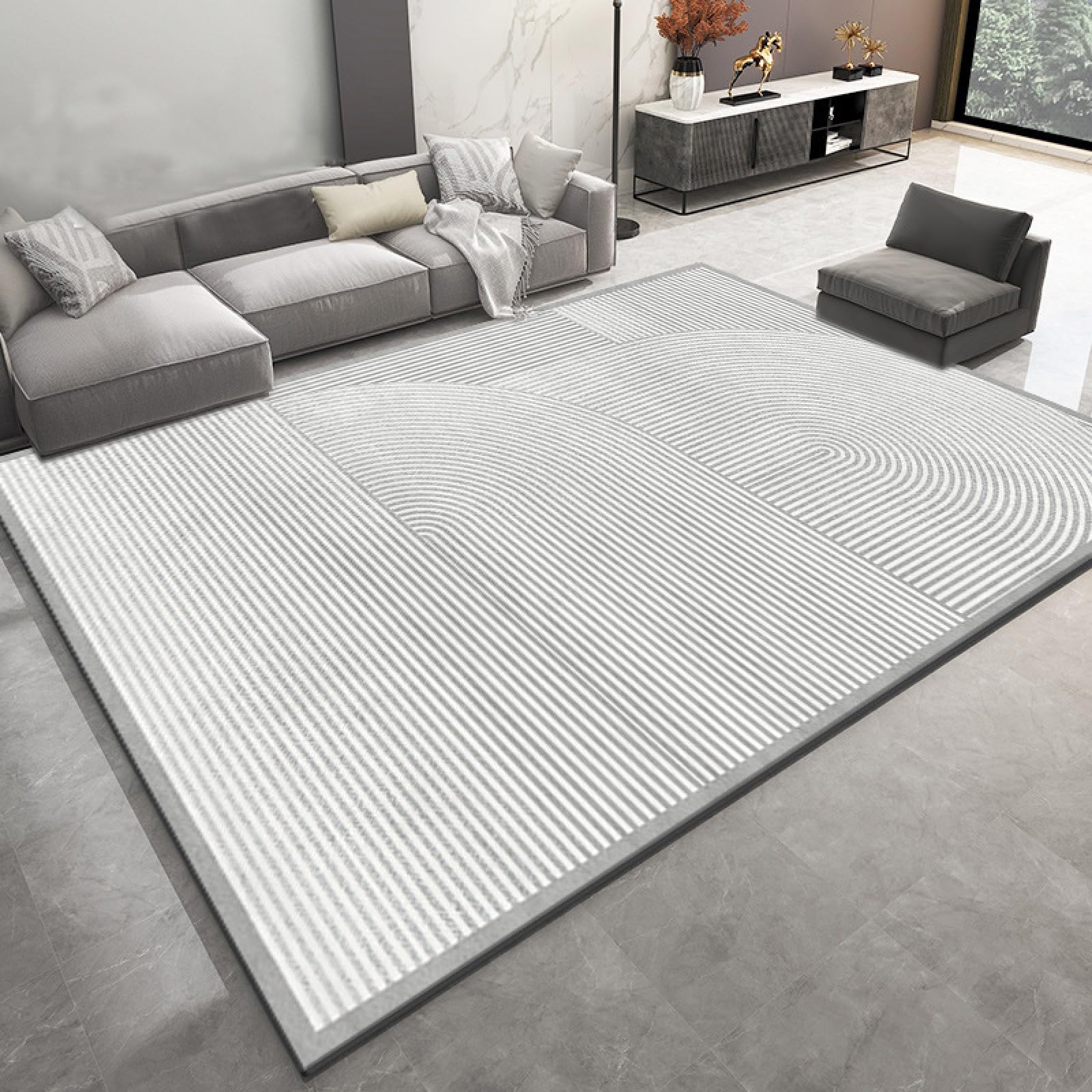 Felpudo Entrada Casa Rayas Grises Claros Alfombra Salon Lavable Alfombra Entrada Casa Exterior Poliéster Felpudo Exterior Lluvia Suave Alfombras de Habitacion Salon Antideslizante Tapete 100x150cm