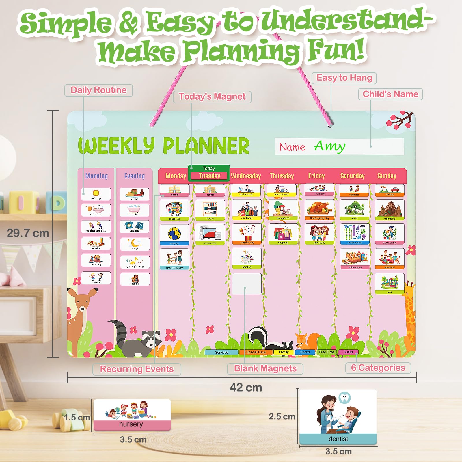 Daily Planner Weekly Planner Kids Printable Schedule Kids Checklist ...