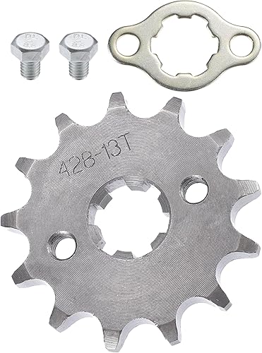 Miniatura 1 de X AUTOHAUX 1 juego de 428 estilo 13 dientes 0.669 in ID motocicleta piñón delantero para motocicleta 50cc 70cc 110cc 125cc motocicleta Dirt Pit Bike