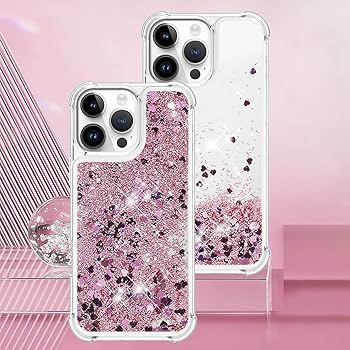 Amazon.com: Case for iPhone 16 Pro Max,Flowing Bling Liquid