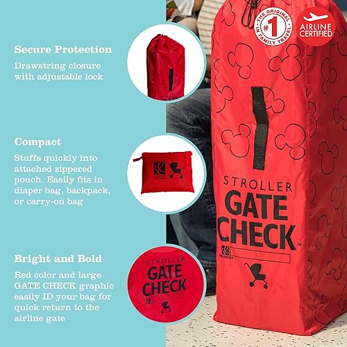 Miniatura 10 de Bolsa para sombrilla de carriola Gate Check roja JL Childress Red