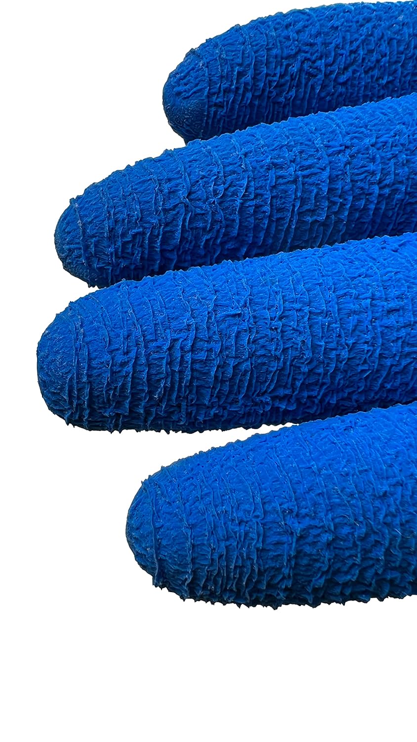 Alphatec 62-401 Industrial Latex Rubber Gloves w/Crinkle Coating for Food Processing, Construction, Auto - Small, Blue (3 Pairs)