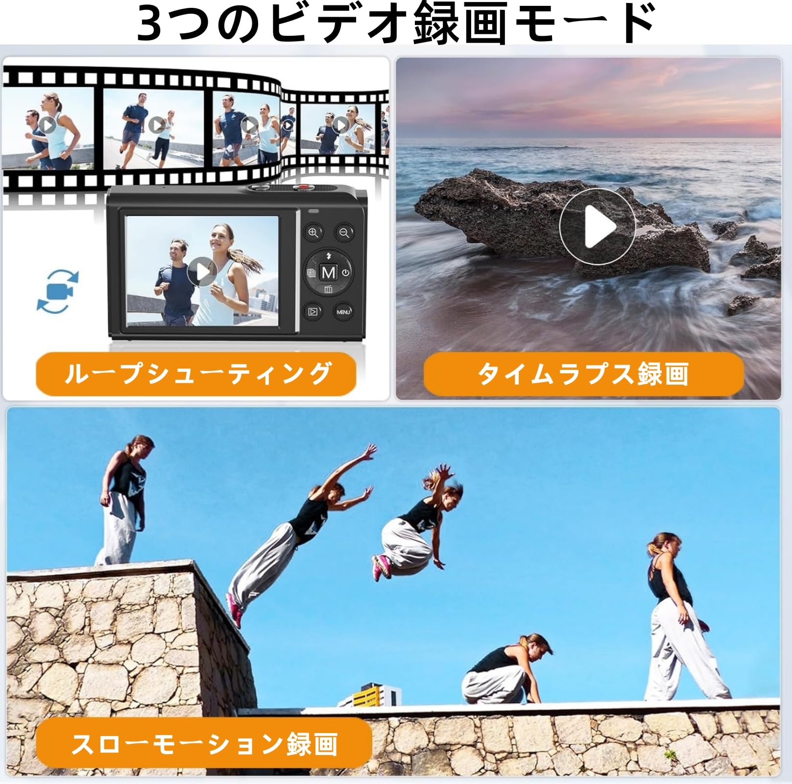 Amazon.co.jp: デジカメ4K44MP小型デジタルカメラポケットカメラ